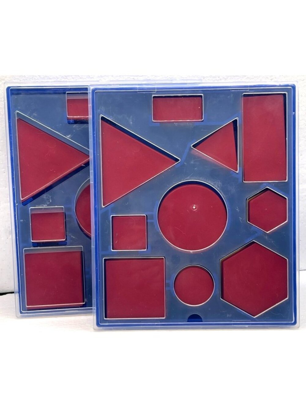 Attribute Block Desk Set Lot of 2 Homeschool Preschool Daycare Math Shapes Sort